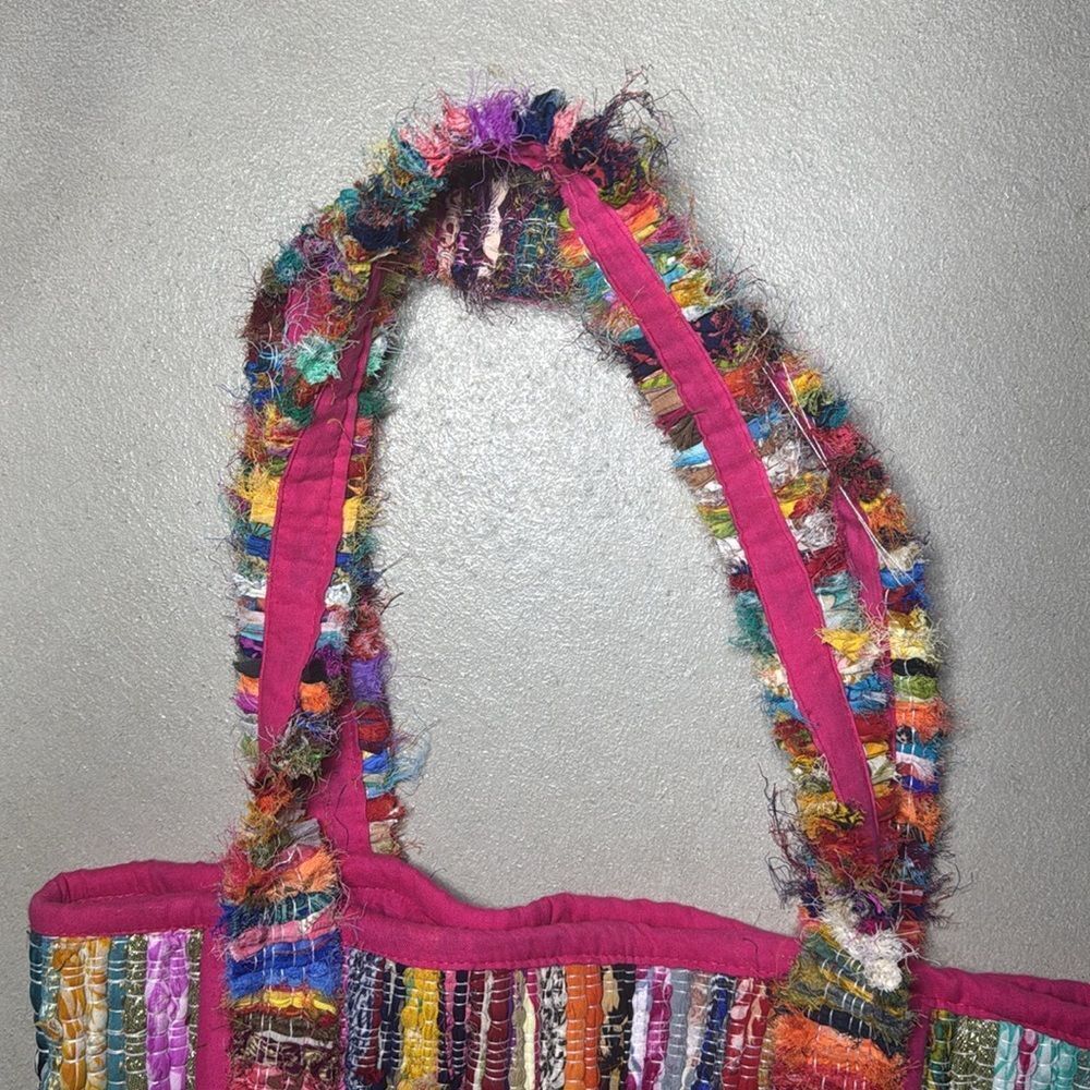 Multicolor Woven Tote Bag - Picture 3 of 7